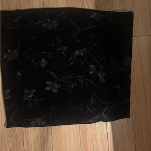 Vintage Black Floral Maxi Skirt